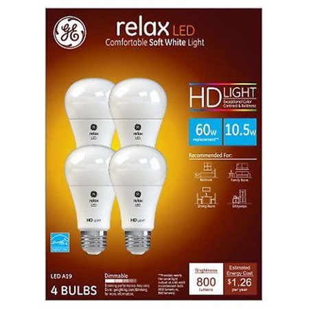 CURRENT 10.5W A19 Shape Soft White Light Color Bulb, 4PK 240108